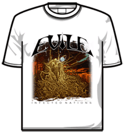 Evile Tshirt - Infect Nations White