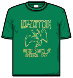 Led Zeppelin Tshirt - Swansong 1977 Grn