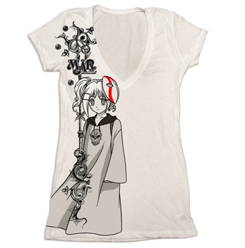 MAR T-shirt - Logo Pondering white v-neck