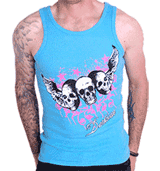 Darkside Vest - Blue 3 Skull Wings