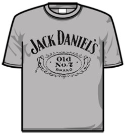 Jack Daniels Tshirt - Cartouche Logo Grey