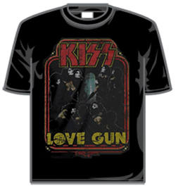 Kiss Tshirt - Love Gun Distress
