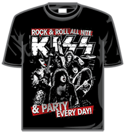 Kiss Tshirt - Rock All Night