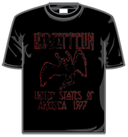 Led Zeppelin Tshirt - Us Tour 77 Red Outline