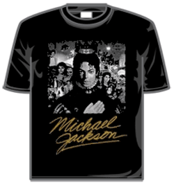Michael Jackson Tshirt - Bw Album Gold Sig
