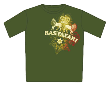 Rasta Tshirt - Rastafari (Military Green)